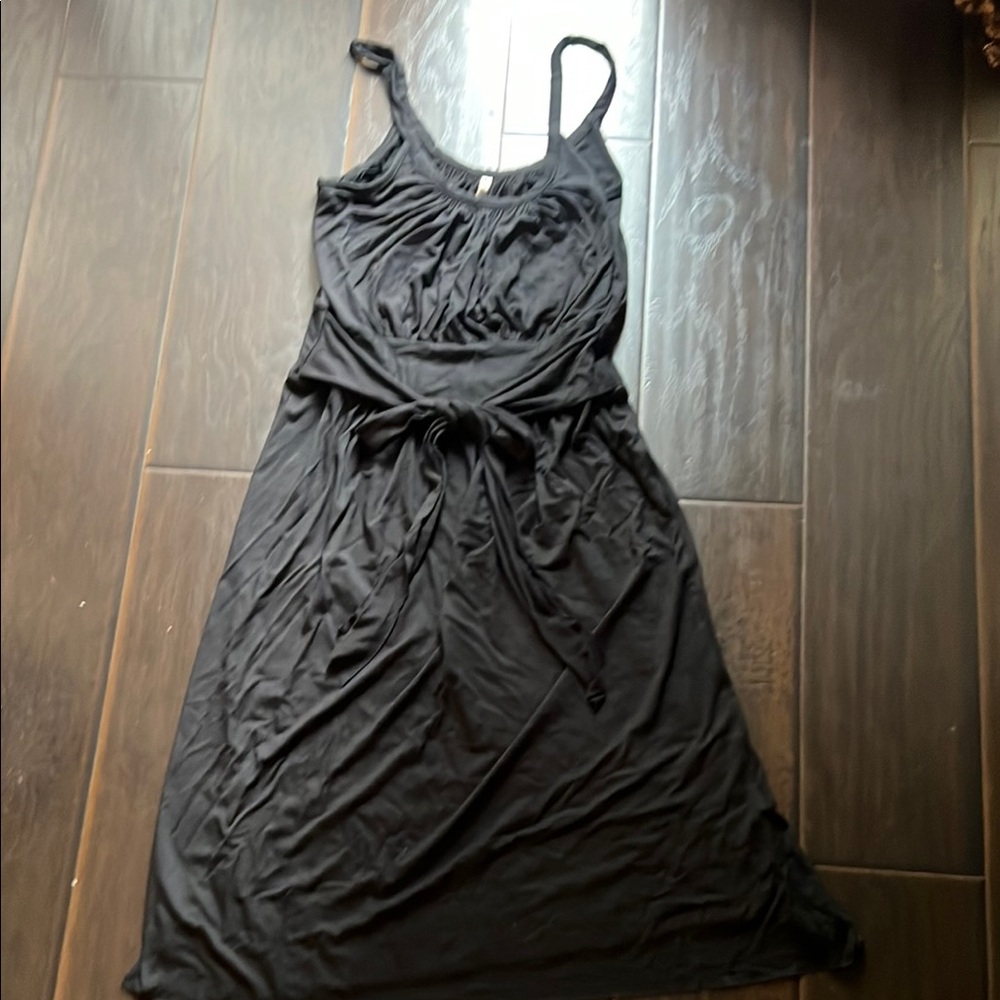 Three Dots Tee Shirt Black Sleeveless Tank Dress. Size L